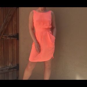 Aritzia Wilfred Sorbet orange backless dress Sz 0